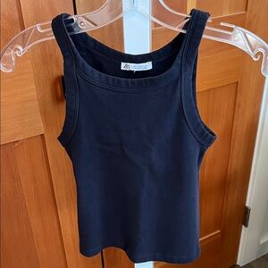 Zara 90’s cropped Navy Ribbed Tank